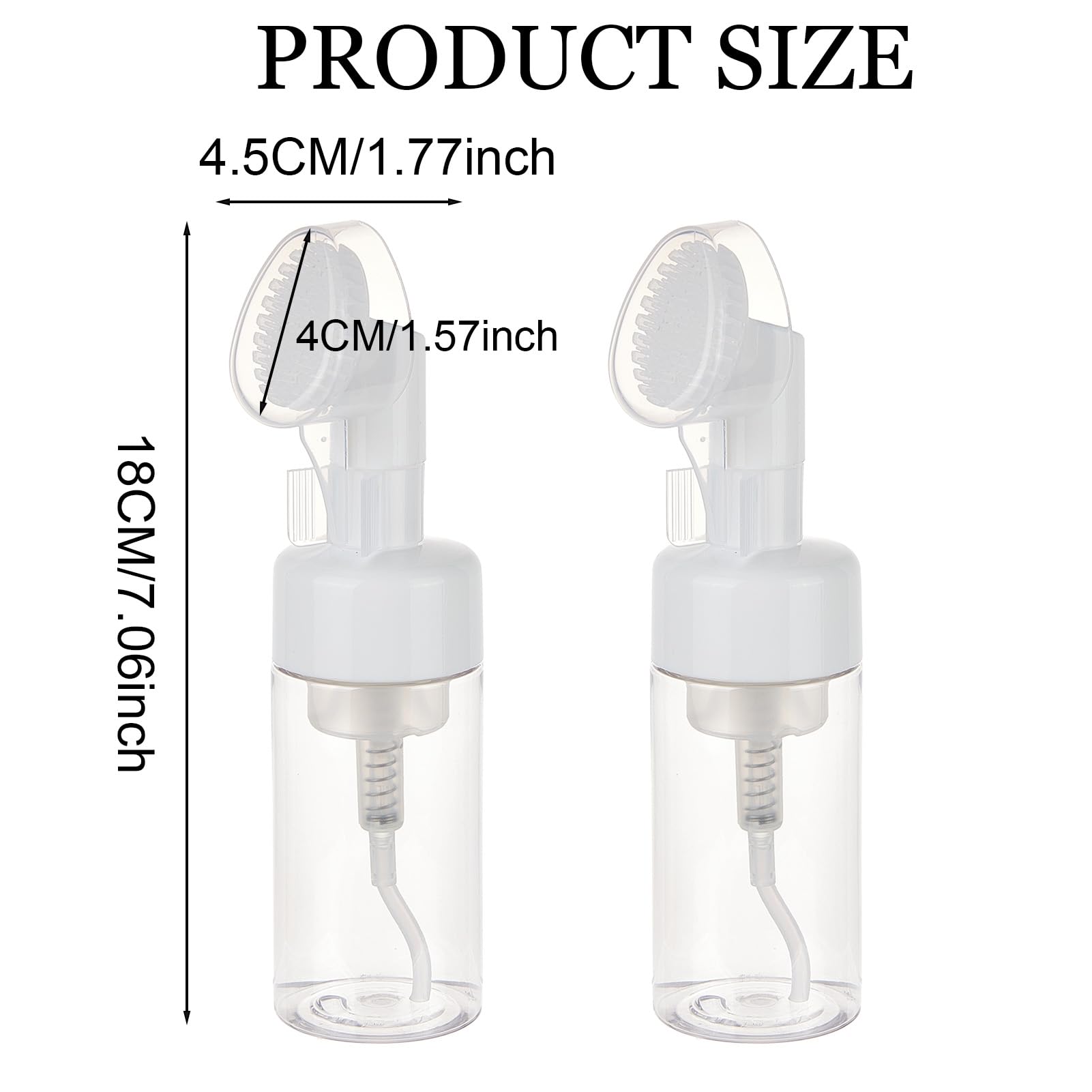 NICENEEDED Flacone In Schiuma Da 100 ml con Pennello, Dispenser per Pompa Detergente per Il Viso con Testina per Massaggio In Schiuma di Silicone, Dispenser Liquidi Da Viaggio per Sapone e Shampoo