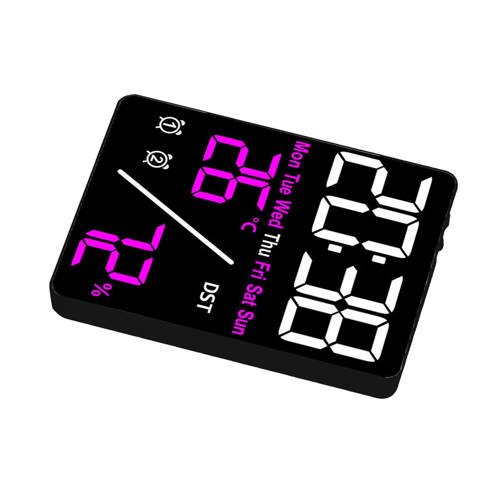 Hsioluted Multifunctional Indoor Temperature Electronic Alarm Clock Digital Clock with Simple Setups and Weather Monitorings Weather Stations