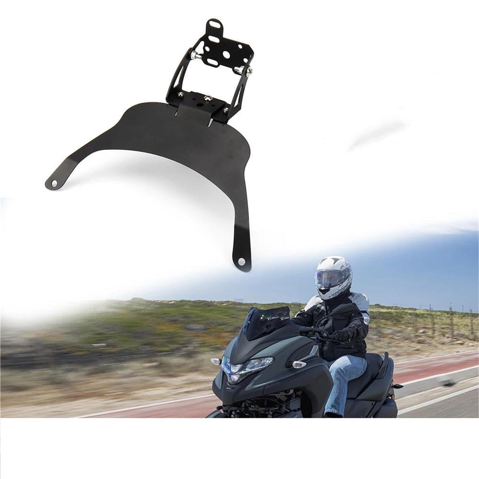 Générique Stable GPS D'extension Support De Plaque Navigation GPS Moto pour Tricity, Téléphone Portable, Kit D'extension pour Barres Transversales