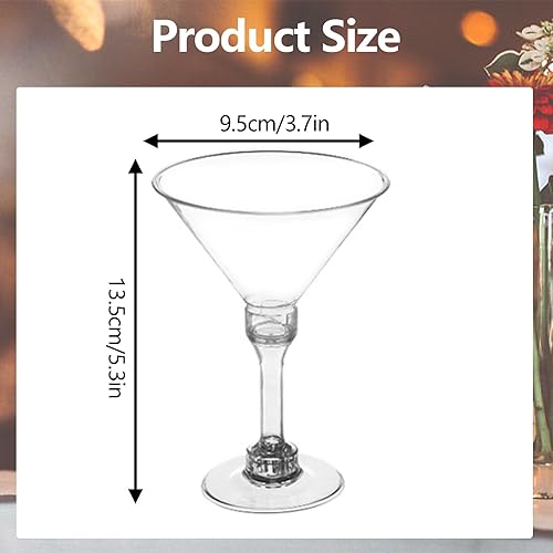 Miniatura 2 de SUNSHNO Juego de 25 vasos de Martini de plástico, copas de cóctel transparentes Coupé, exquisitas copas de champán para cócteles para el hogar, bar,