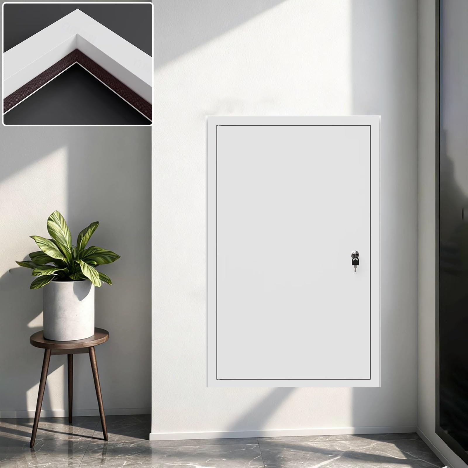 Large Aluminum Plumbing Access Panel，White Inspection Hatch Servicing Door Flush Mount, HVAC/Duct Systems/Water Valves Access Door for Drywall(16x32in(40x80cm))