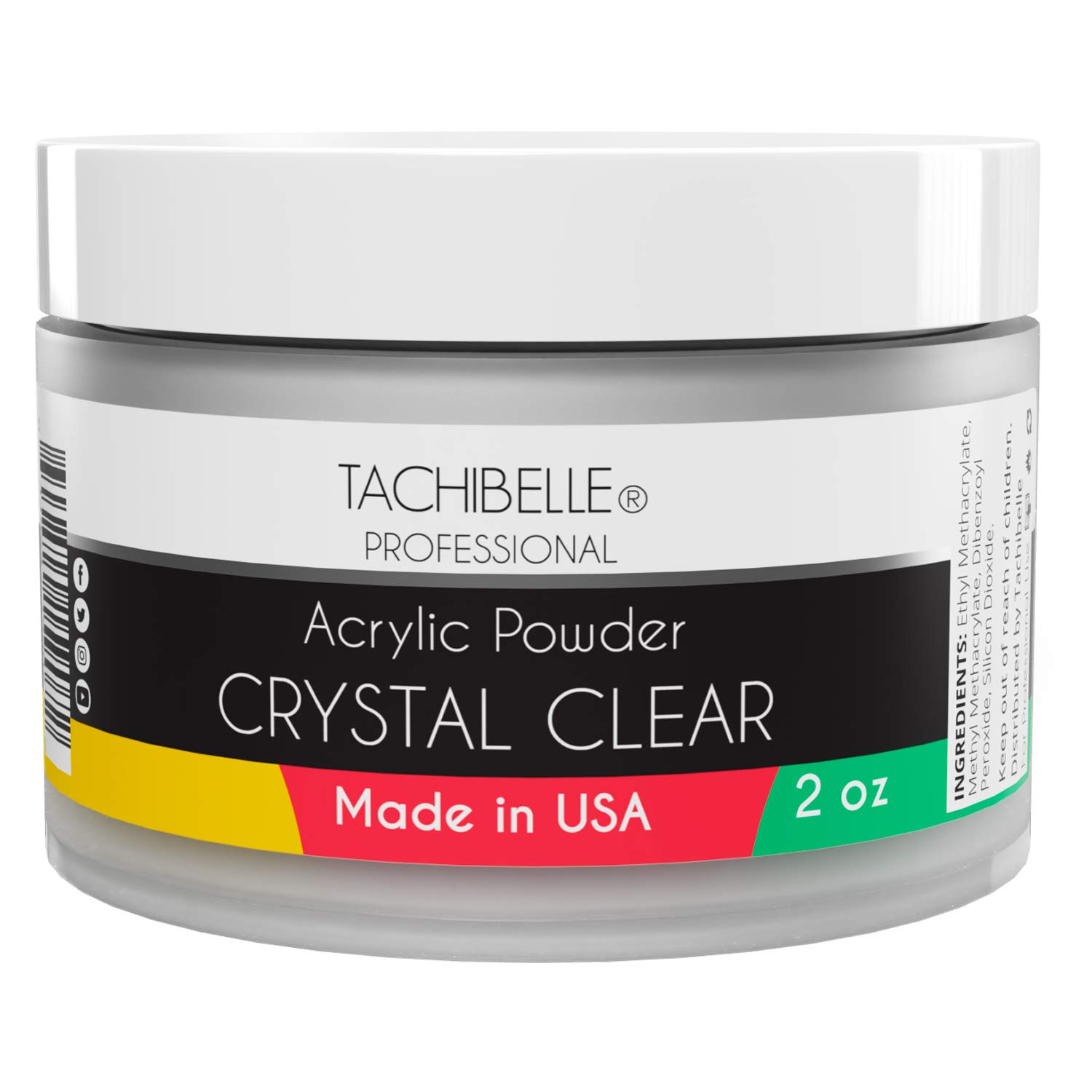 Tachibelle Professional Acrylic Nail System Acrylic Powder, 2 oz. Made in USA. Used in Professional Salons. (Cover Blush Pink 2oz)