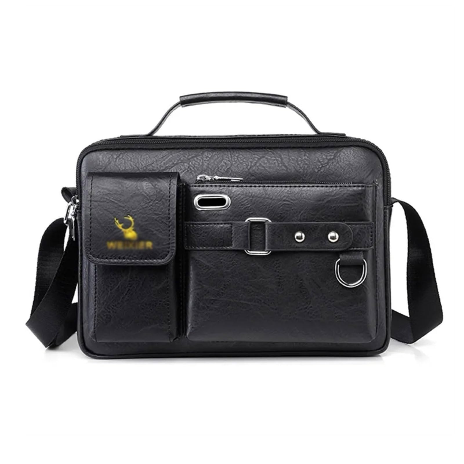 Custodia per tablet Borsa a tracolla da uomo alla moda Custodia protettiva for tablet portatile in pelle PU Valigetta lavoro Tipo di custodia viaggio Zaino per laptop(Nero)