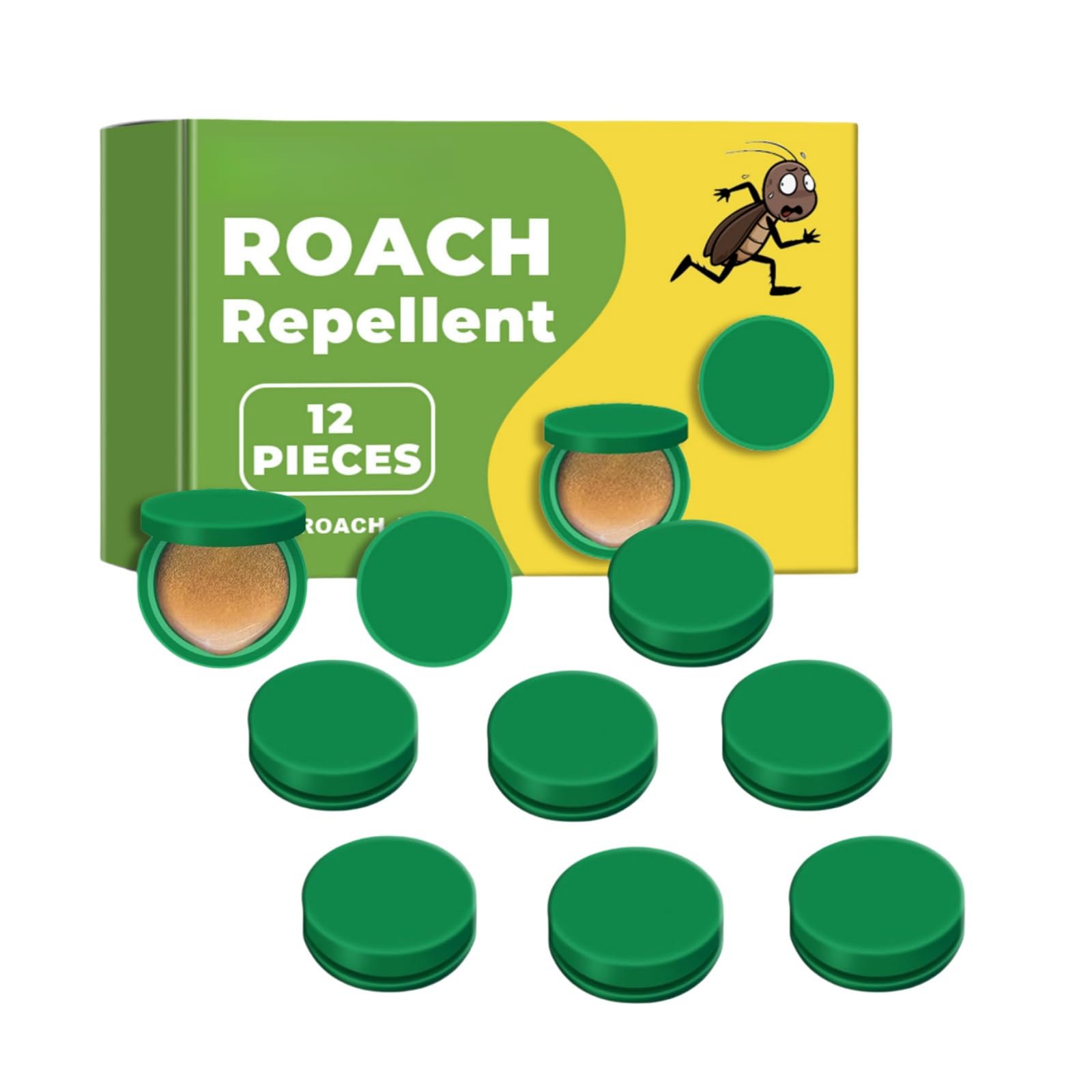 12 Pcs Roach Bait Stations, Natural Cockroach Repellent/Roach Traps Indoor Outdoor/Roach Killer Outdoor Infestation, Roach Bait Station for Small & Large Roaches and Effectively roach Control
