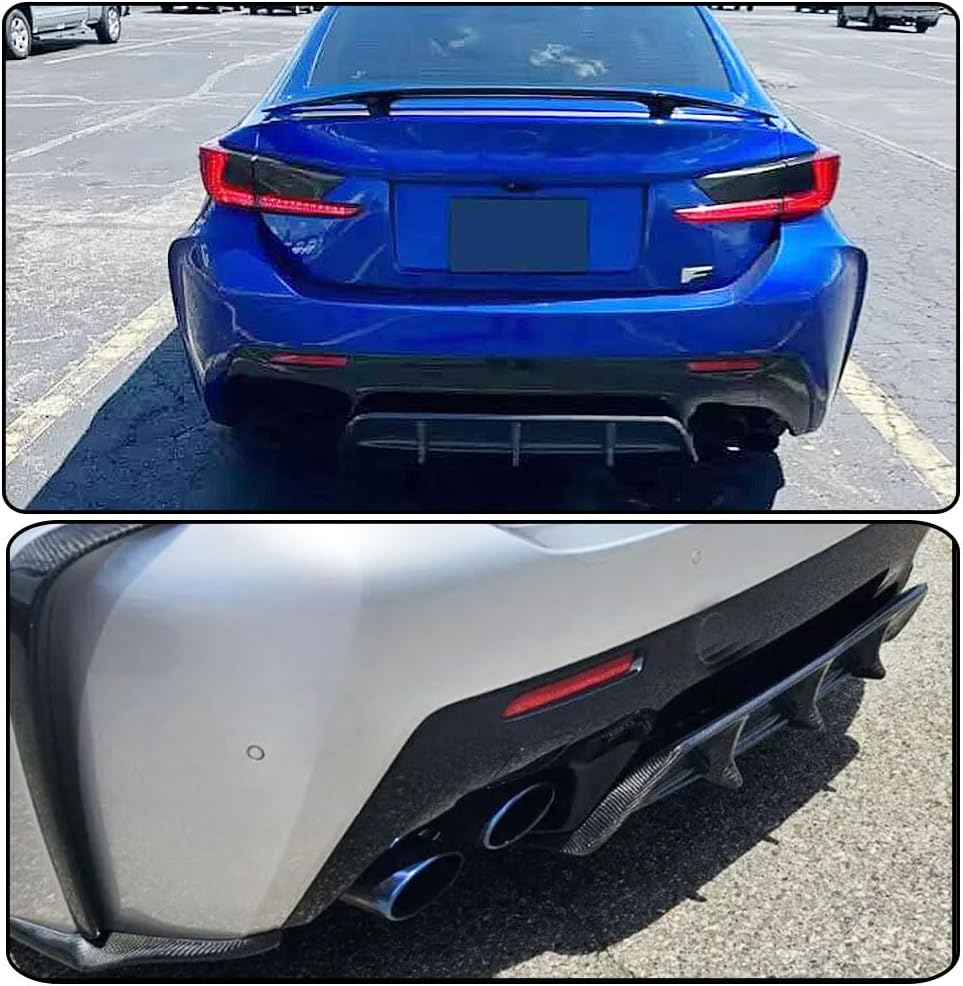 Carbon Fiber Rear Diffuser fits for Lexus RC F RCF Coupe 2-Door 2015-2018 Lower Bumper Lip Spoiler Body Kit Factory Outlet