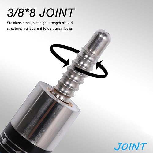 Miniatura 5 de Taco de Billar de Fibra de Carbono de 2 Piezas con Punta de 12.5mm (0.492 in) Profesional de Baja Deflexión con Junta de Perno 38 x 8