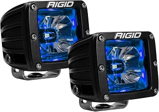 RIGID INDUSTRIES - Radiance Pod Blue Backlights, 3” x 3” LED Off Roading Lights, 50,000 Hours, Powder Coat, Easy to Install, Mounting Brackets Included, Off Roading Accessories (2 Pack, 20200)