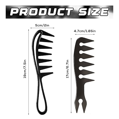Miniatura 2 de 2 peines de dientes anchos para hombre, peine de dientes grandes para cabello ondulado, peine de dientes anchos para cabello ondulado, peine de