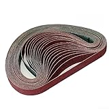Schleifband-Set aus Aluminiumoxid, 30 mm x 533 mm, für Holz- und Metallschleifen, mit Körnung 40/60/80/120, Körnung 80, 10 Stück