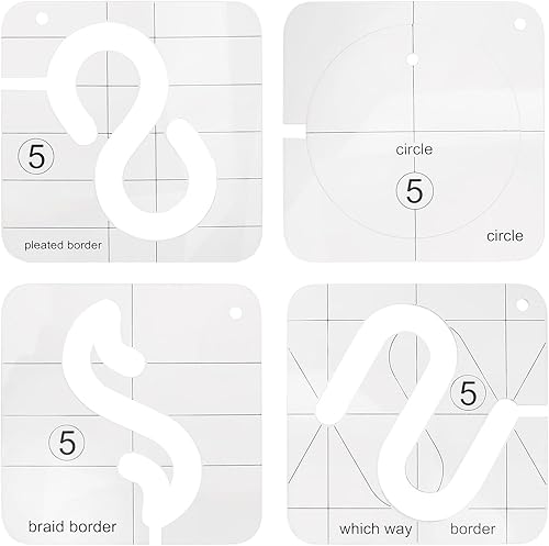 Miniatura 5 de Juego de plantillas de acolchado, 11 piezas para máquina de coser doméstica, reglas de plantilla de acolchado de movimiento libre, transparentes