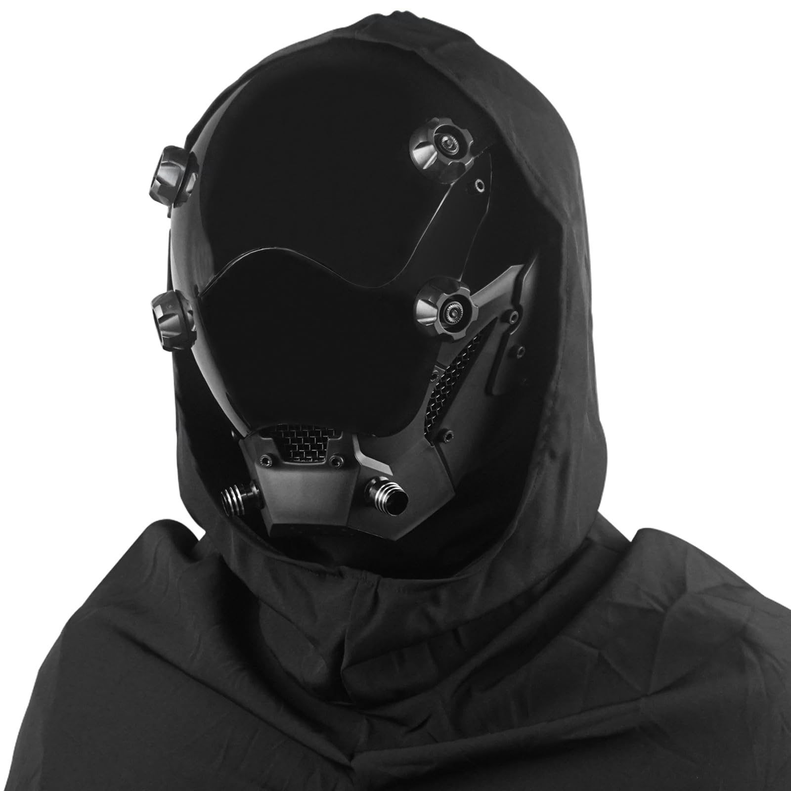Punk Mask Cosplay for Men, Futuristic Samurai Cosplay Costume Accessory, Techwear Punk Helmet for Halloween