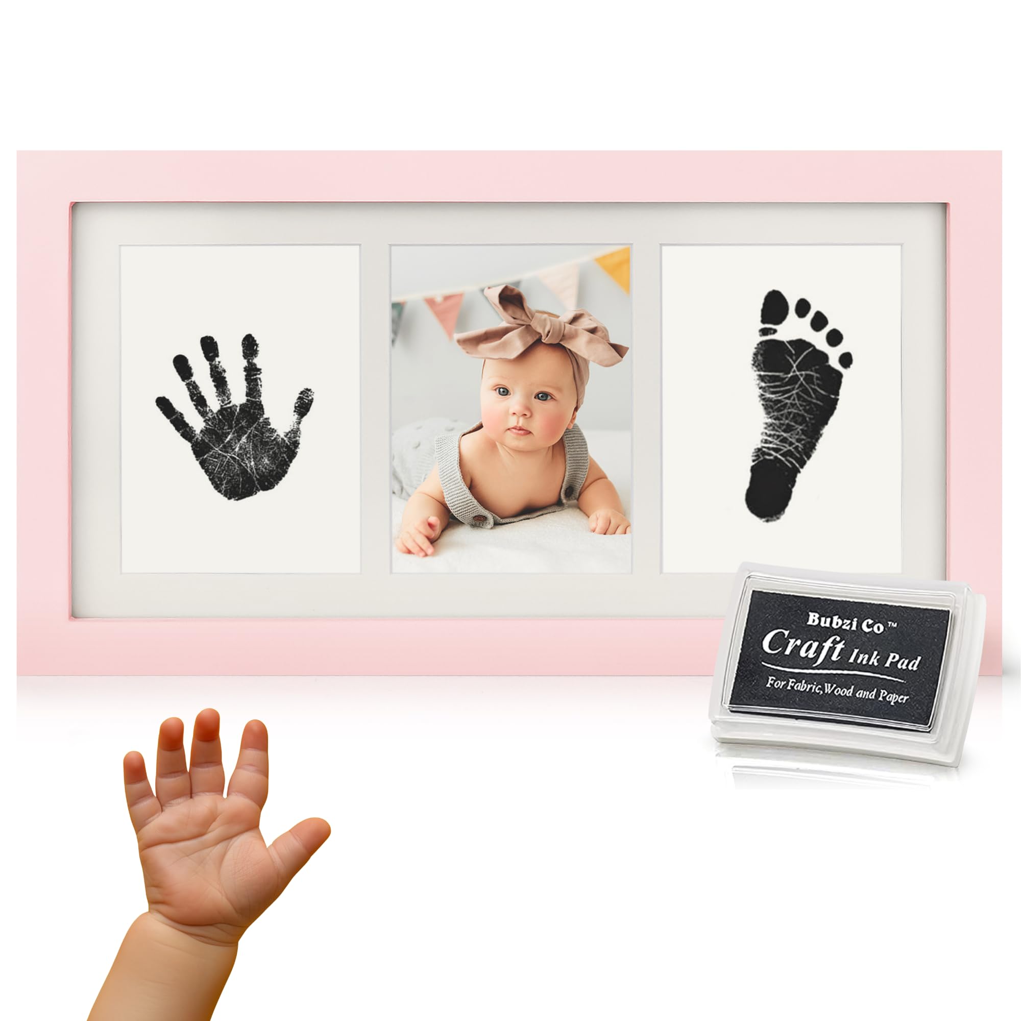 Bubzi Co Bellissimo kit per impronte di mani e cornici per foto per neonati e ragazzi (Ballet Pink)