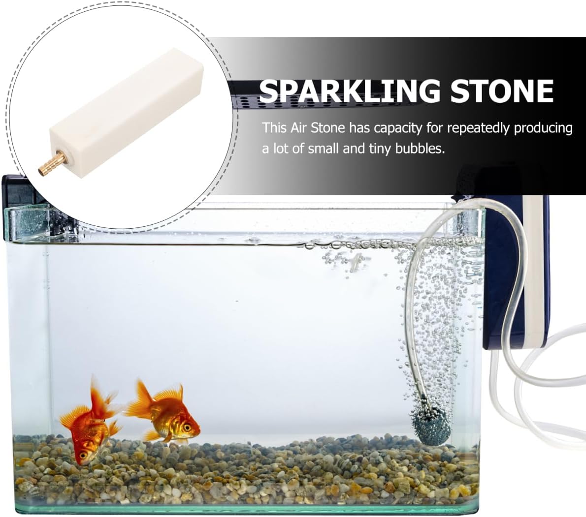 balacoo Aquarium Air Stone 5.90 Inch White Corundum Bubble Stone Oxygenated Bubble for Fish Tank Air Pump Accessories Enhance Aquarium Bubbles