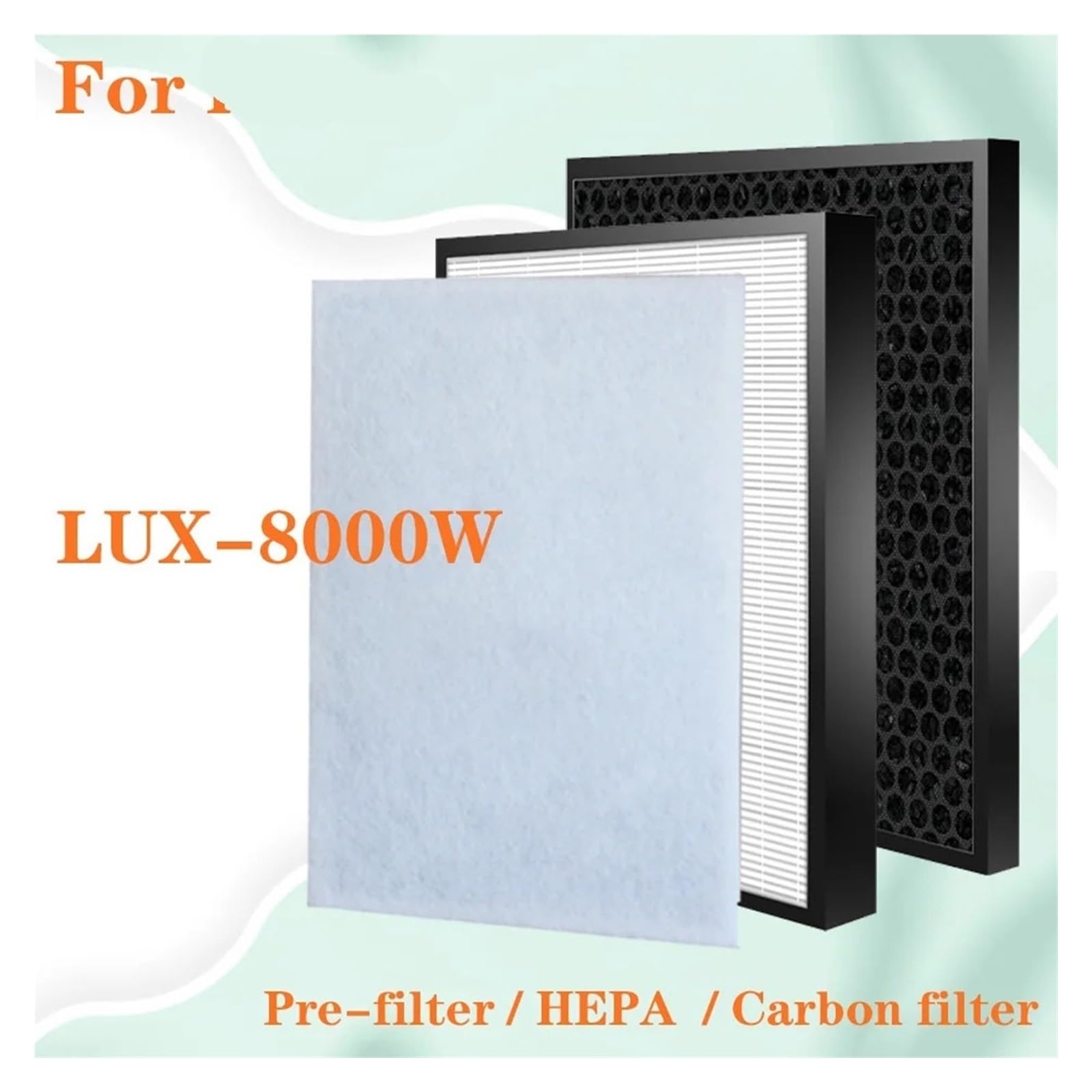 Filtro Purificador De Aire, Compatible With IClina, For LUX-8000W | Piezas del purificador de aire del filtro de reemplazo de carbón activado HEPA H13