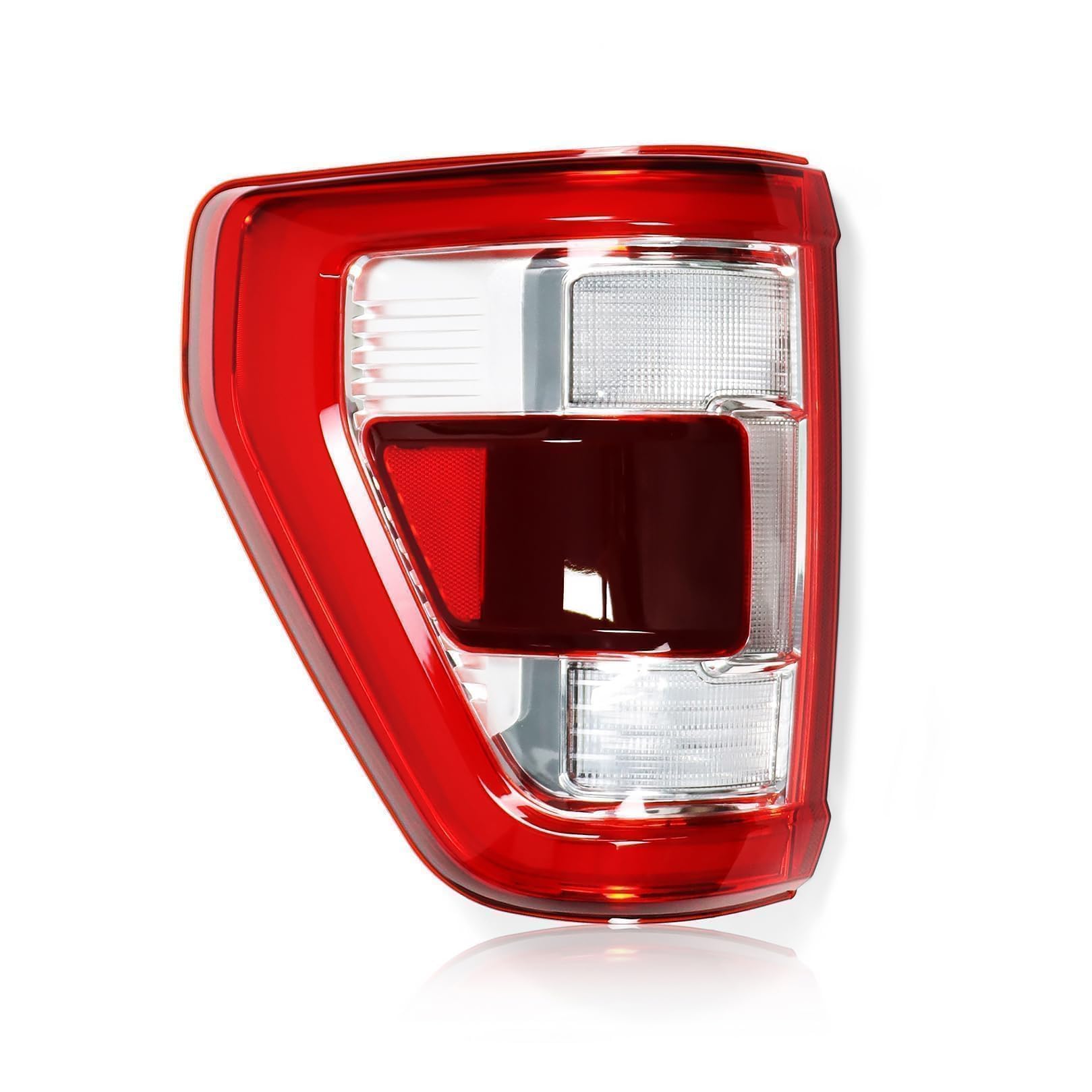 Jecoupoon Driver Side Tail Light Assembly with Blind Spot Compatible with 2021 2022 2023 (F Series) 150 Rear Brake Lamp Taillight Red Lens ML3Z-13405-D NL3Z13405F (Module Not Included) (Left)