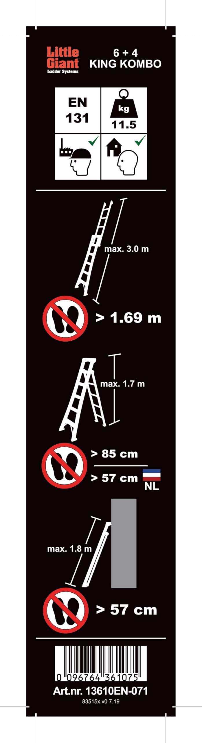 Escabeau fibre de verre KING KOMBO 5 marches - LITTLE GIANT - LIG-13610