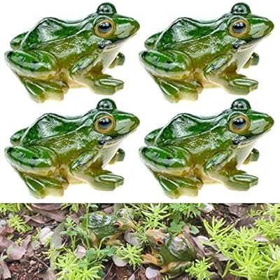 BLLREMIPSUR 4 PCS Miniature Frog Statue, Outdoor Garden Figurines Decoration, Mini Cute Figures for Patio Yard Micro Landscape Fairy Garden Ornaments