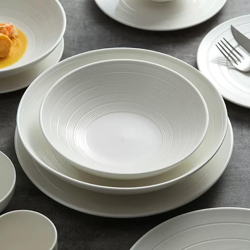 Miski kuchenne białe ceramiczne zastawa stołowa domowa salaterka duża miska do zupy i makaronu, jeden kolor S