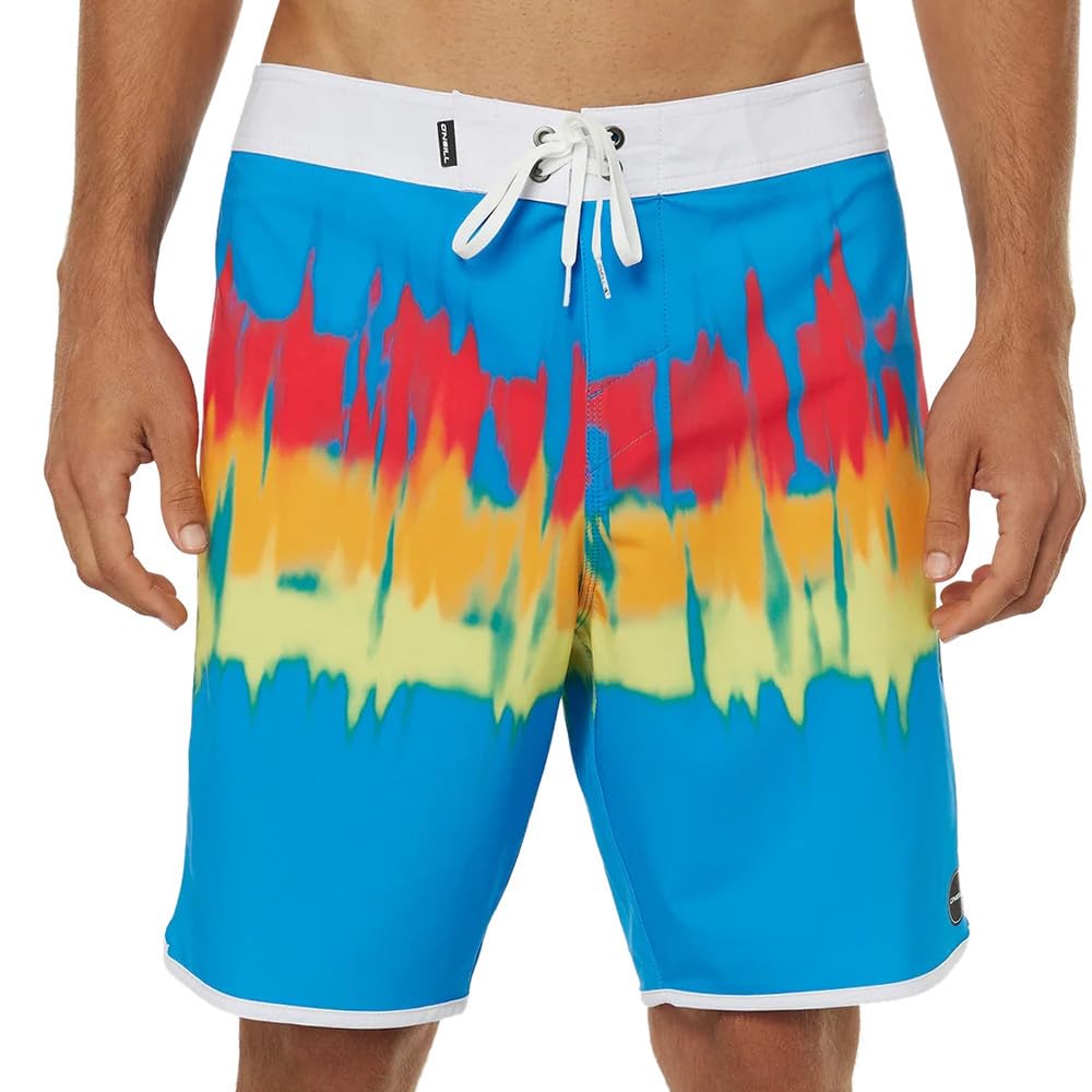O'Neill Hyperfreak - Pantalón corto de baño, color azul y rojo
