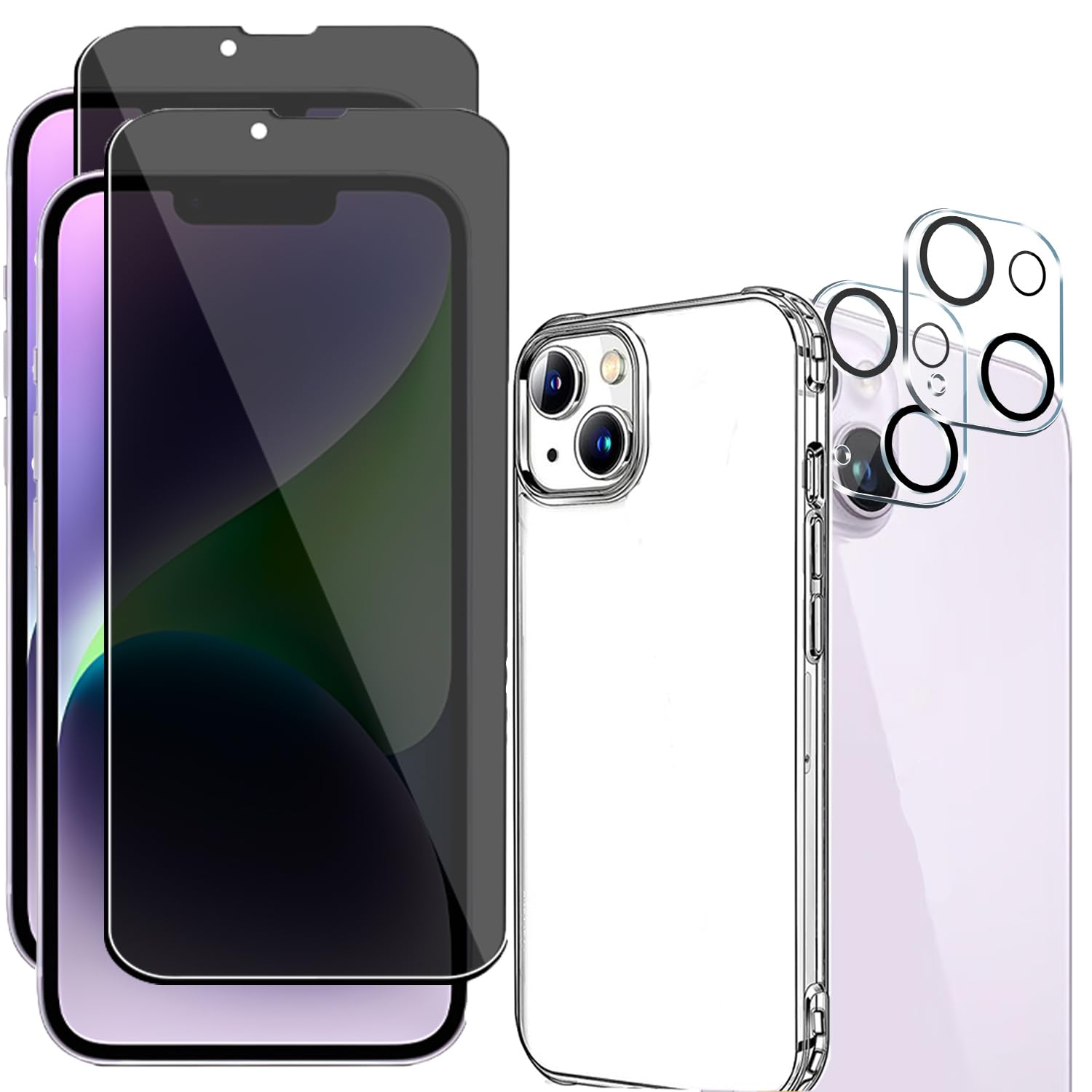 iPhone 14 Plus 強化ガラスフィルム 2枚 クリアケース 指紋防止 Amazon | ExtraFortunato 【2+2+1セット】 iPhone 14 専用