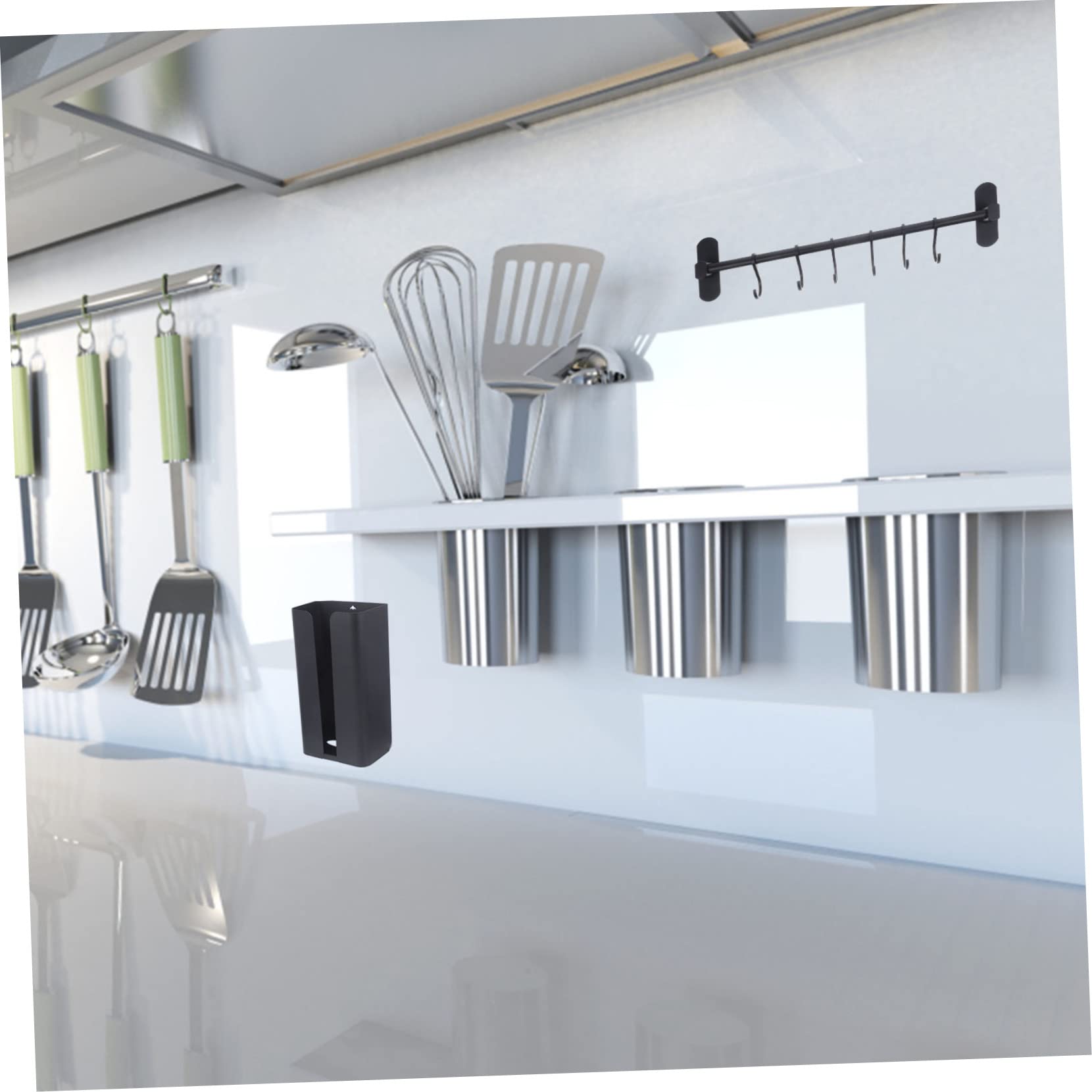 IMIKEYA Dispensador de Servilletas Multi-funcional Magnético de Acero al Carbono Soporte Práctico Negro y Estilizado para Cocina y Oficina para Pañuelos