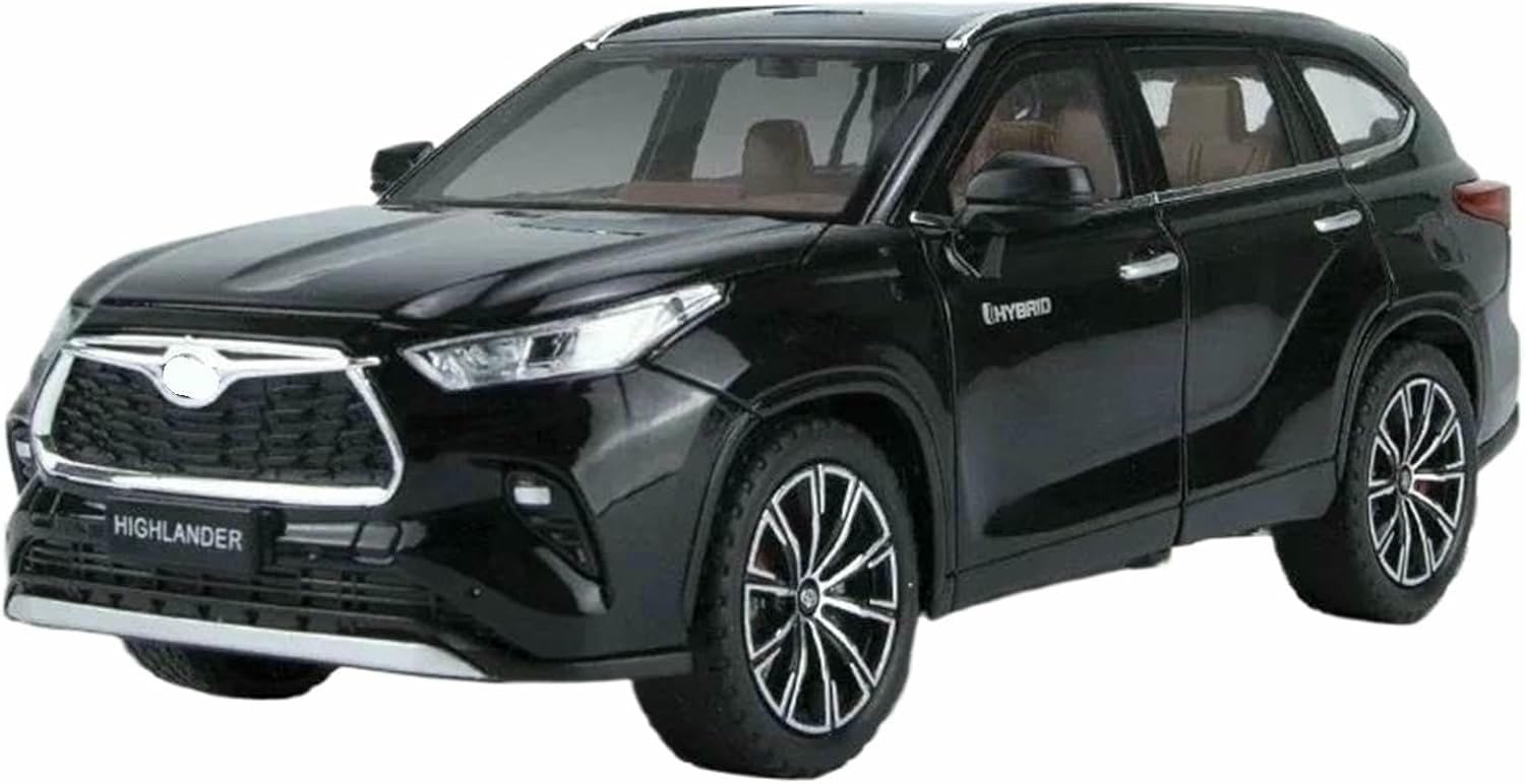DEAVER Diecast 1:24 For Highlander Alloy Car Models Simulation Scale Vehicle Model Kit Display Souvenirs Collection(Black)