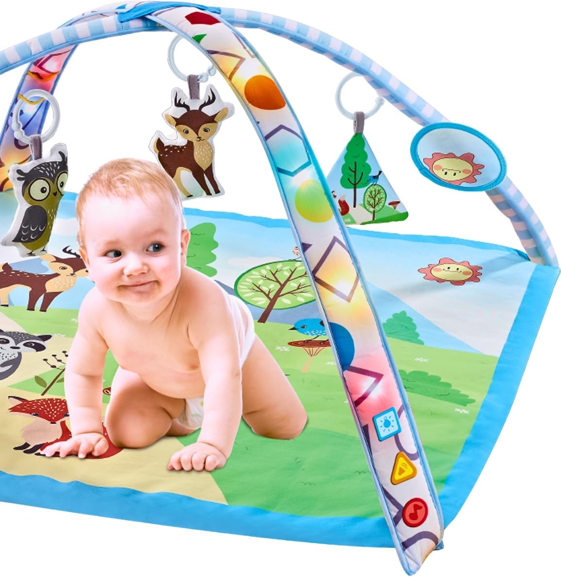 Maxi Baby Tapete de Atividades Bebê Com Luz Musical Florest