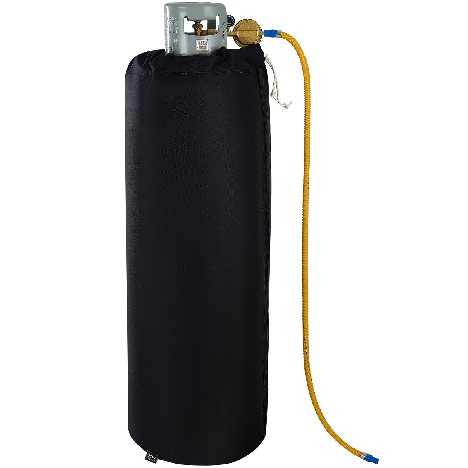 VEVOR Manta Calefactora para Tanque de Propano Cubierta Aislada de 280 W para Tanques de Gas de 45 kg Termostato Interno Fijo 1350 x 1277 x 17 mm Tela Oxford Resistente al Agua, Negro