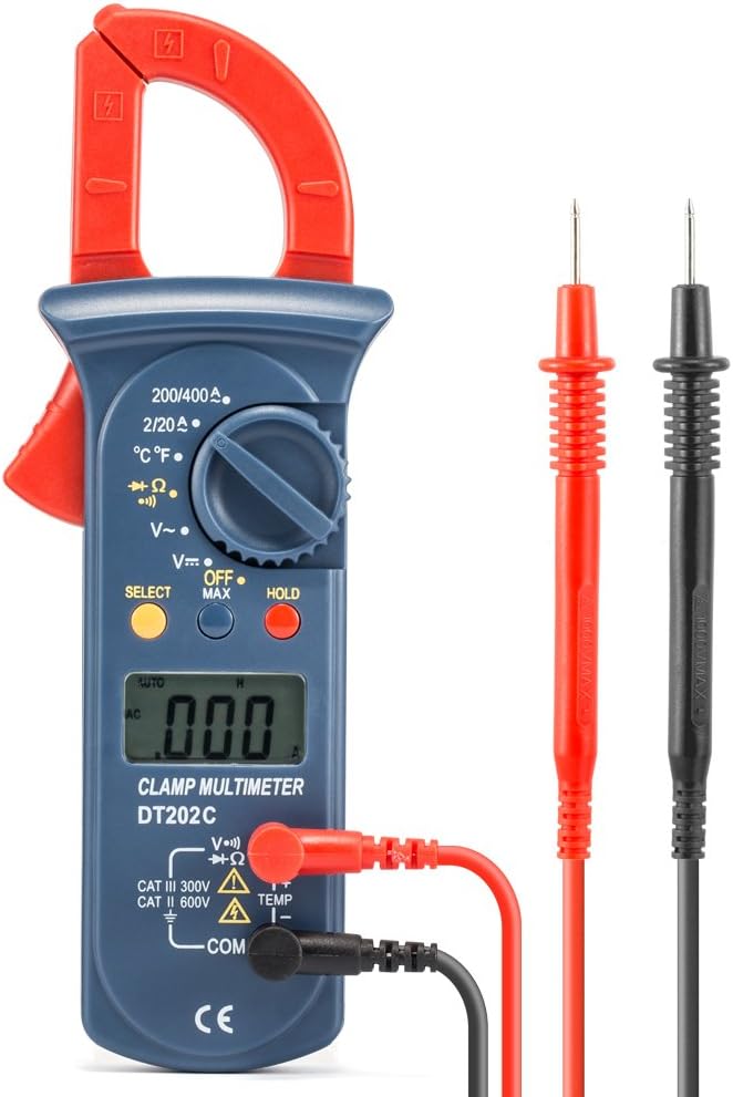 DerrySun Multi Meter Auto-Ranging Digital Clamp Meters AC/DC Voltmeter AC Amp Meter Voltage Tester with AC Current/Volt/Ohm/Diode and Resistance Test Hand Tools for Home Electronic DIY Use