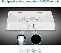 Vista 6 de Partsam Luz LED rectangular para porche con interruptor de encendido/apagado, cubierta de lámpara exterior de RV para autocaravanas, 12V, 5ª ruedas