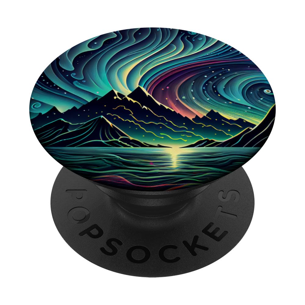 Northern Polar Lights Aurora Borealis Merry Dancers Abstract PopSockets Adhesive PopGrip