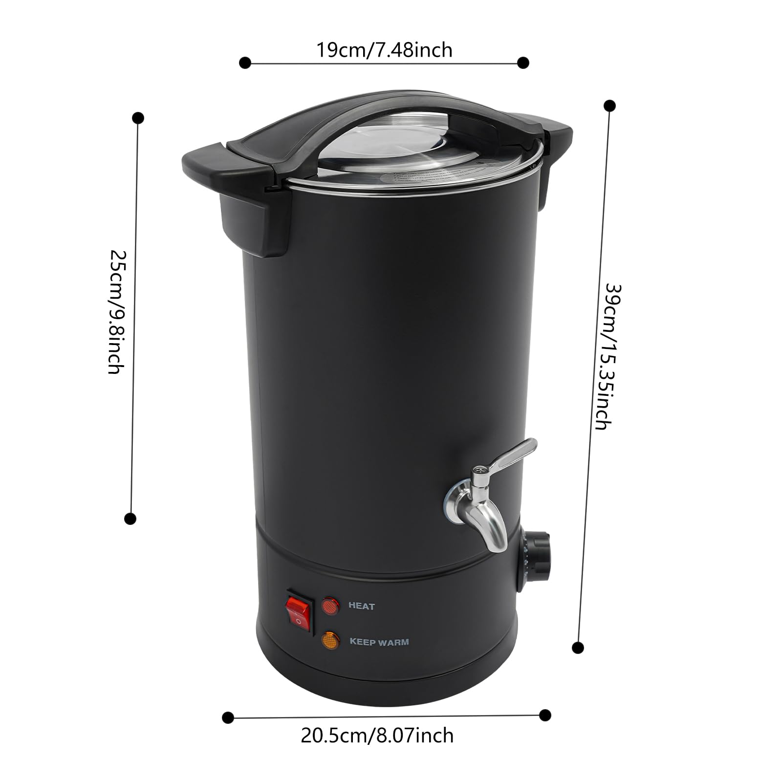 Wulimasun Fondeur de Cire Bougie,Fondoir Cire Bougie Electrique Acier Inoxydable Bricolage Machine a Cire Température Réglable avec Poignée,Pour Faire Fondre Toutes Sortes Cires (Noir(B), 10L)