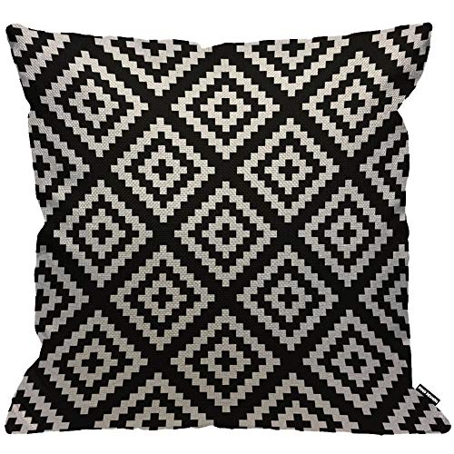 HGOD DESIGNS Black and White Jagged Cushion Cover,Navajo Geometric Abstract Throw Pillow Case Home Decorative for Men/Women Living Room Bedroom Sofa Chair 18X18 Inch Pillowcase 45X45cm