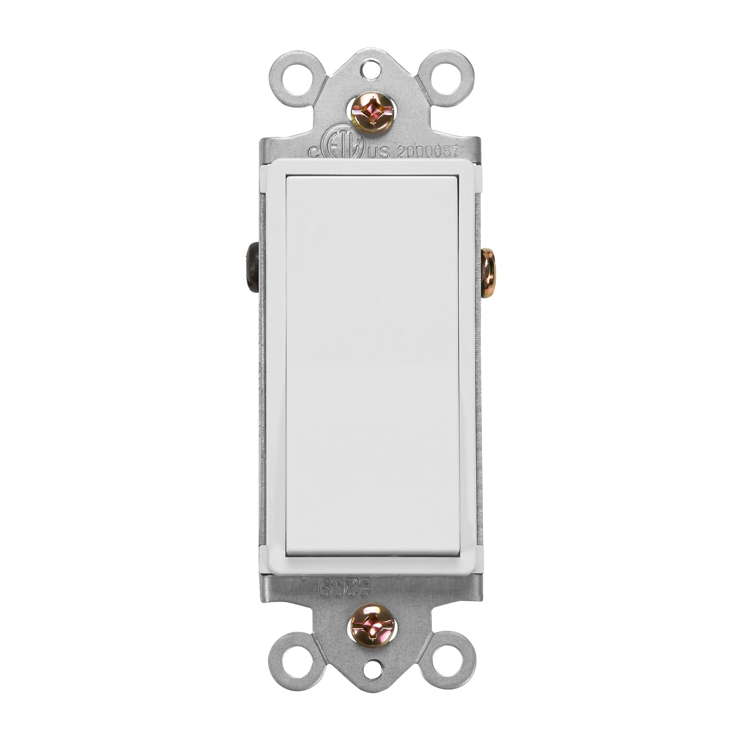 Maxxima 4-Way/Single Pole Decorative Wall Light Switch 15A On/Off Soft Touch Rocker Light, Paddle Wall Switch Replacement, Perfect for Household Lighting, Wall Plates Included - 4 Pack