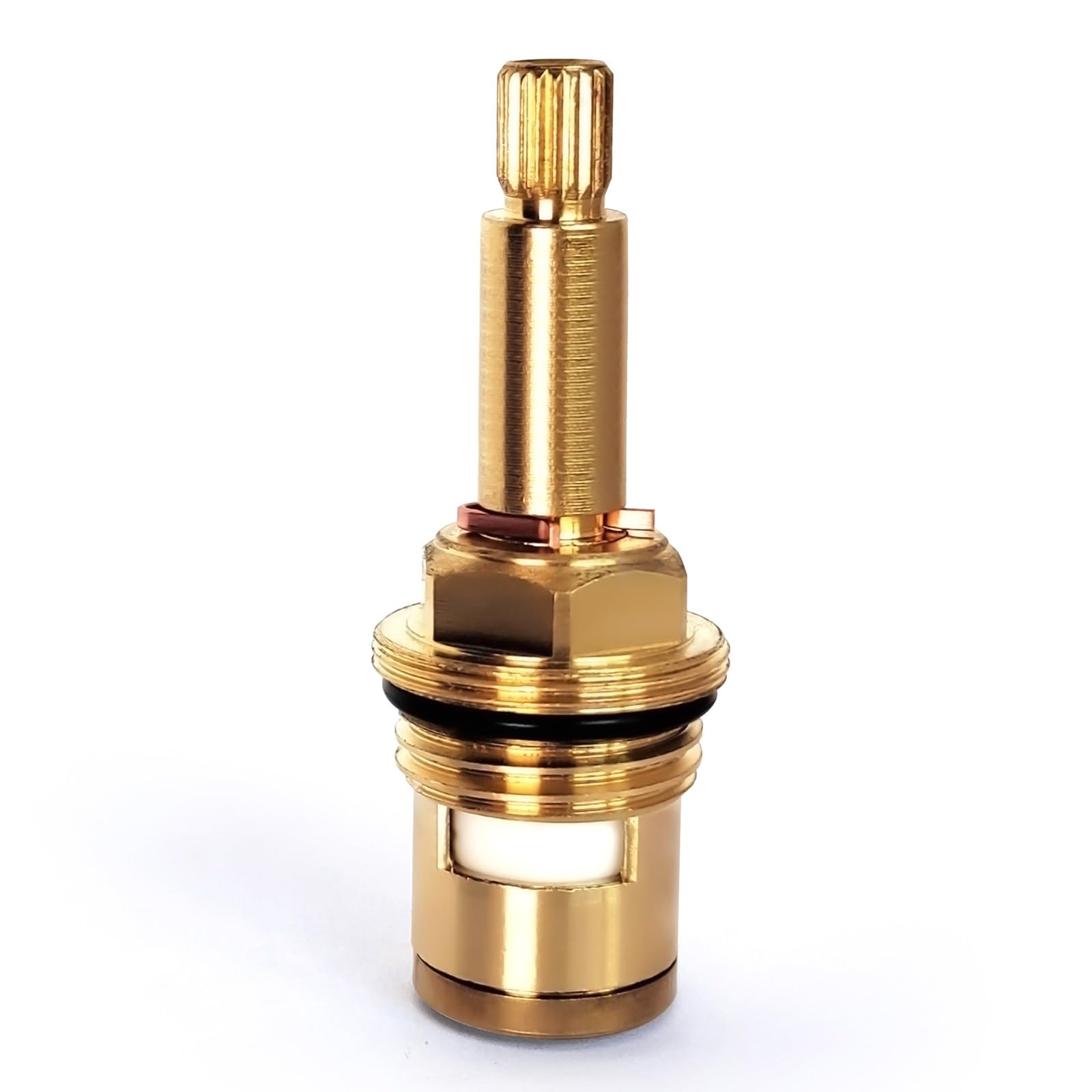 Faucet Cartridge, Brass Ceramic Stem Disc Cartridge Faucet Valve Replacement Quarter Turn G1/2" X 78mm x 9mm Spline Length, 20 Teeth (OO-Blue-70MM)