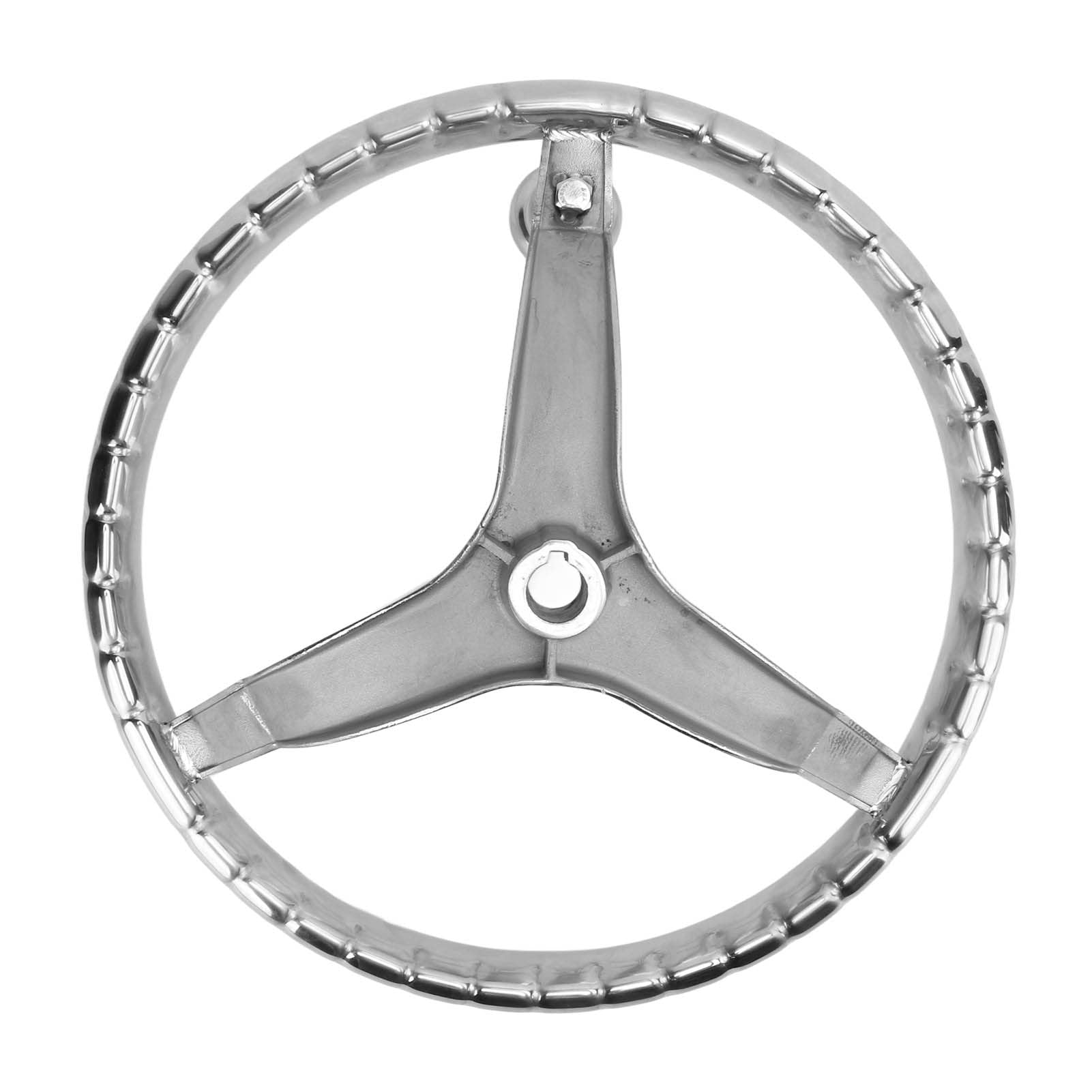 Marine Steering Wheel, High Hardness 13.5in Rustproof Boat Steering Wheel Weather Strong 3 Spoke for Yacht