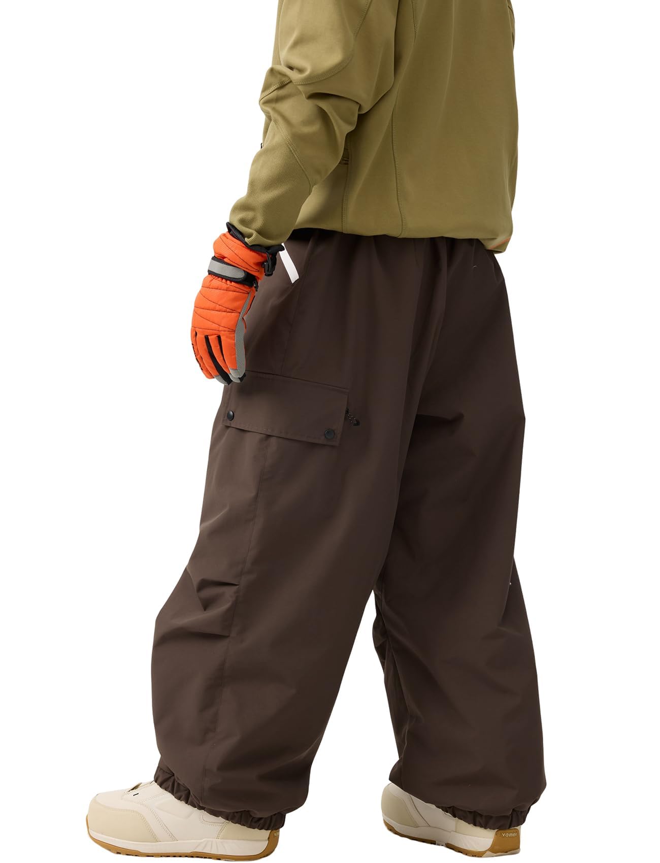 GSOU SNOW Hombres Mujeres Pantalones de Esquí Holgados Pantalones de Snowboard Baggy Pantalones de Nieve Oversize - Multibolsillos Impermeable Antiviento Transpirable Cálido