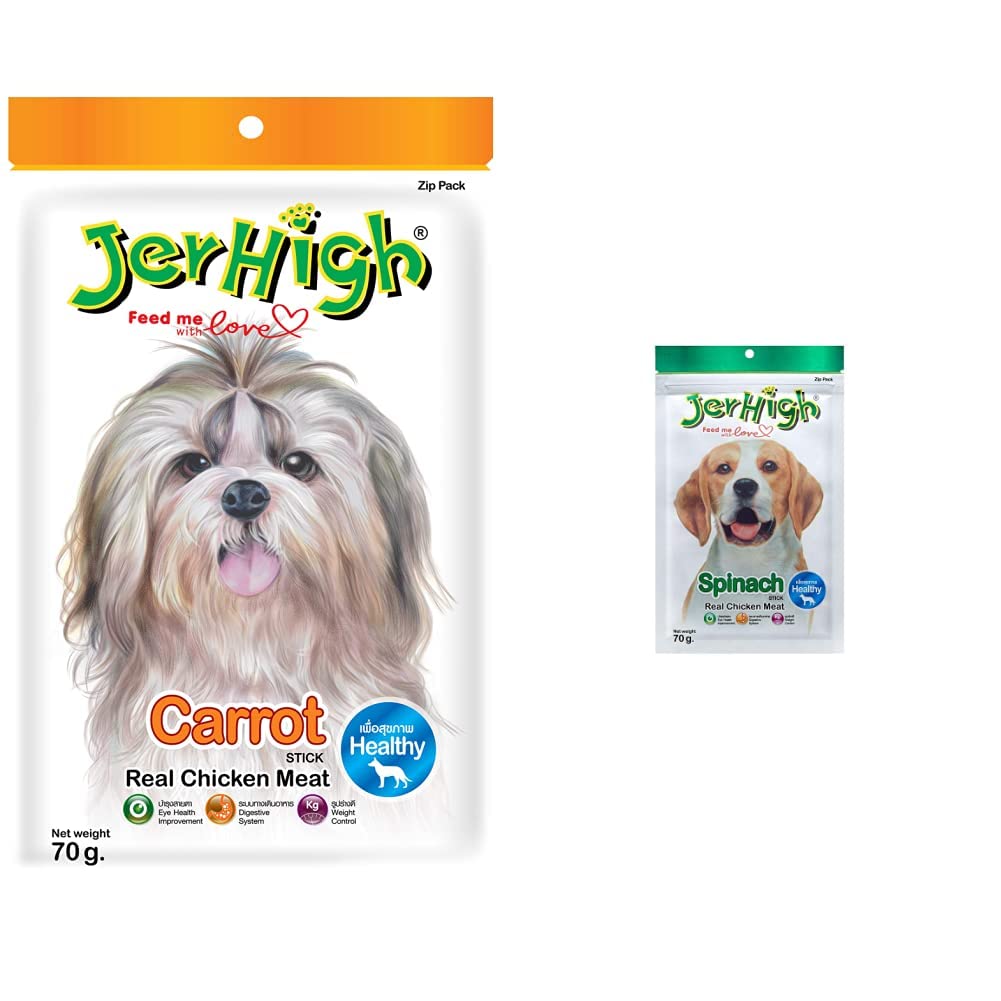 JerHigh Carrot Stix Dog Treats, 70 g & Spinach Stix Dog Treats, 70 g (B08Q5TM9GJ) Amazon Price History, Amazon Price Tracker