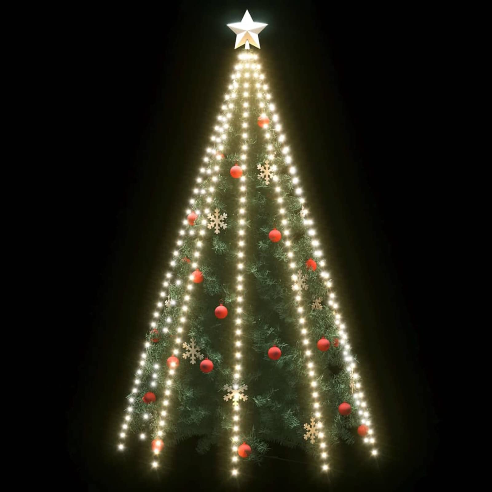 Mogou Siatka świetlna choinkowa 400 LED, oświetlenie zewnętrzne choinkowe, oświetlenie imprezowe, dekoracja bożonarodzeniowa, oświetlenie bożonarodzeniowe, zimna biel 400 cm