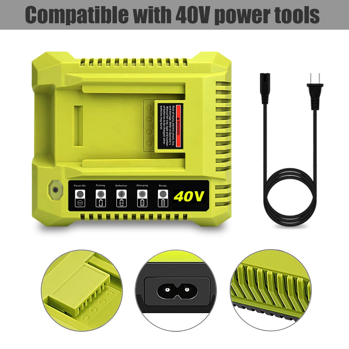 Lizone OP40601 OP40602 OP401 40V Caricabatterie di ricambio per caricabatterie rapido da 40 V OP401 OP403 OP404 OP406 OP407A Caricabatterie rapido 40V Caricabatterie agli ioni di litio da 40 Volt