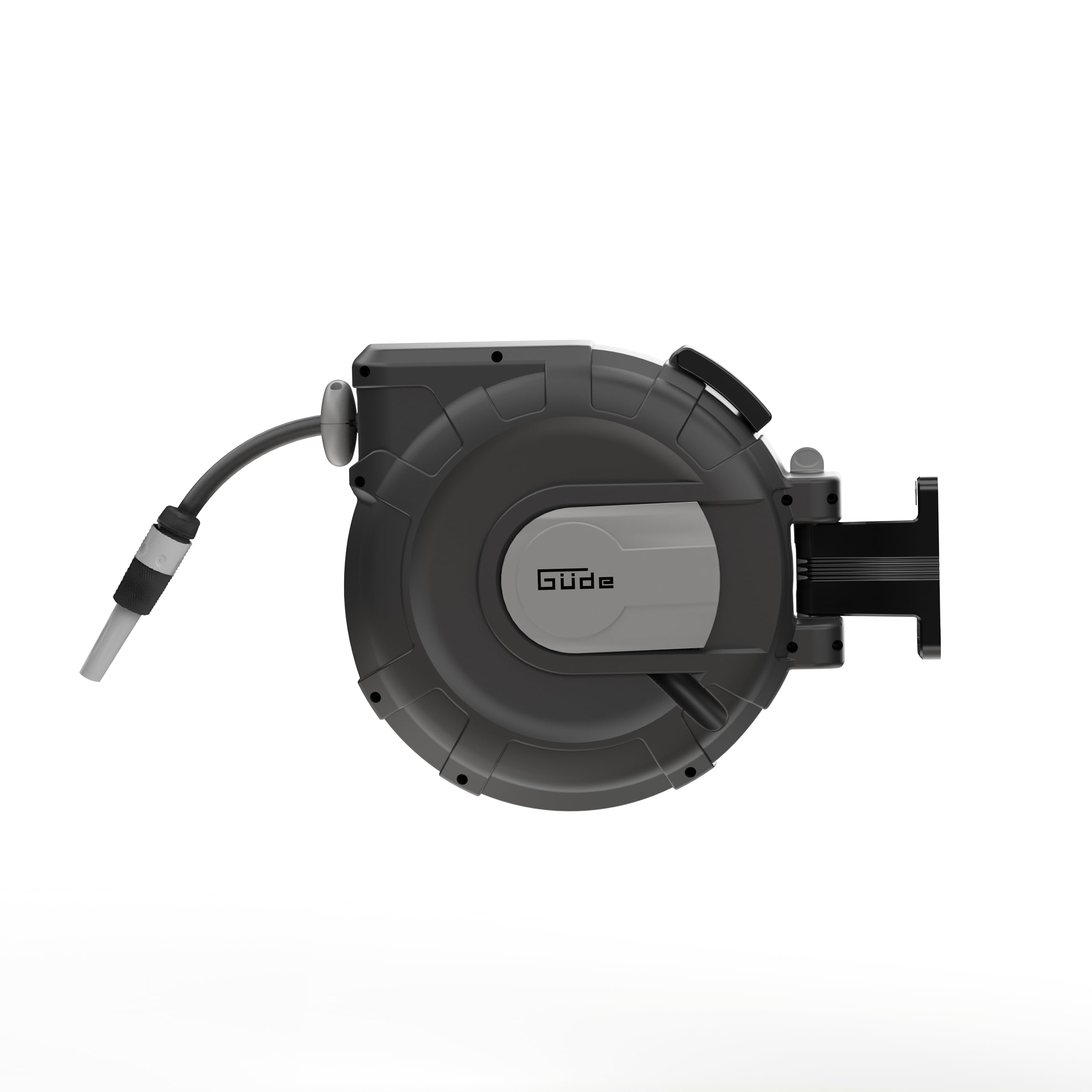 Güde Automatik Schlauchtrommel 30-2-2 1/2 (180° schwenkbar, zur Wandmontage, 30 m Schlauch, Wasserspritze, Wandhalterung, Einzugsautomatik, Einzugsstopp, Tragegriff, 2 Schnellverschlusskupplungen)