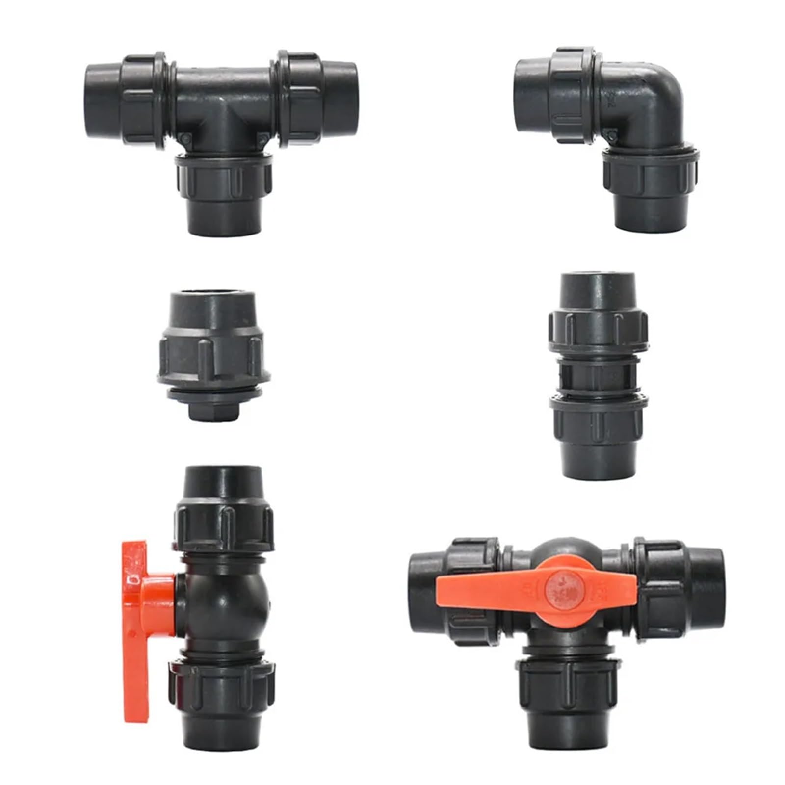 Raccord de tuyau en PVC PE 20/25/32/40/50 mm pour robinet à boisseau sphérique en plastique pour jardin, agriculture (coude, 40 mm)