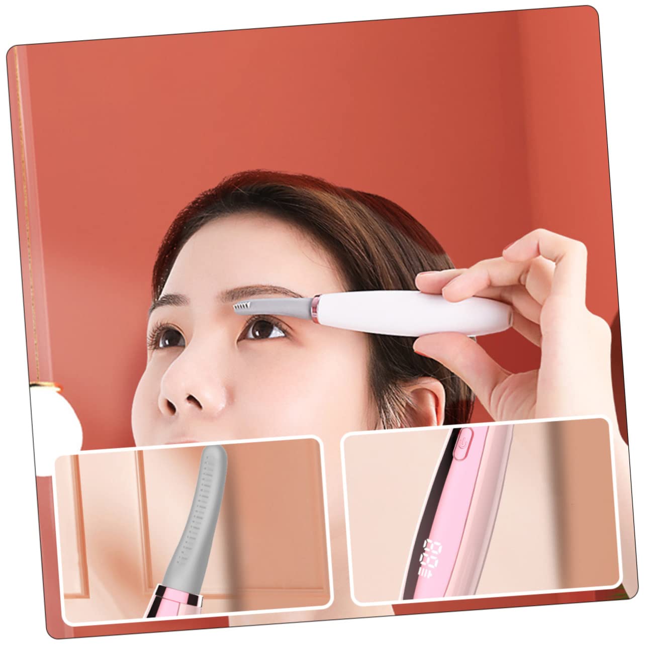 Healeved 3piezas Rizador De Pestañas Eléctrico Calefacción Dispositivo De Curling Portátil y Recargable Usb Efecto Natural y Duradero Para Maquillaje De Mujeres
