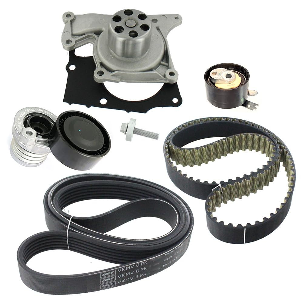 SKF Wasserpumpe und Zahnriemen/Keilrippenriemen mit Dichtungen/Dichtungen VKMC 16003 – Set – Höhe 171 mm Länge 271 mm Breite 142 mm – OE-Qualität