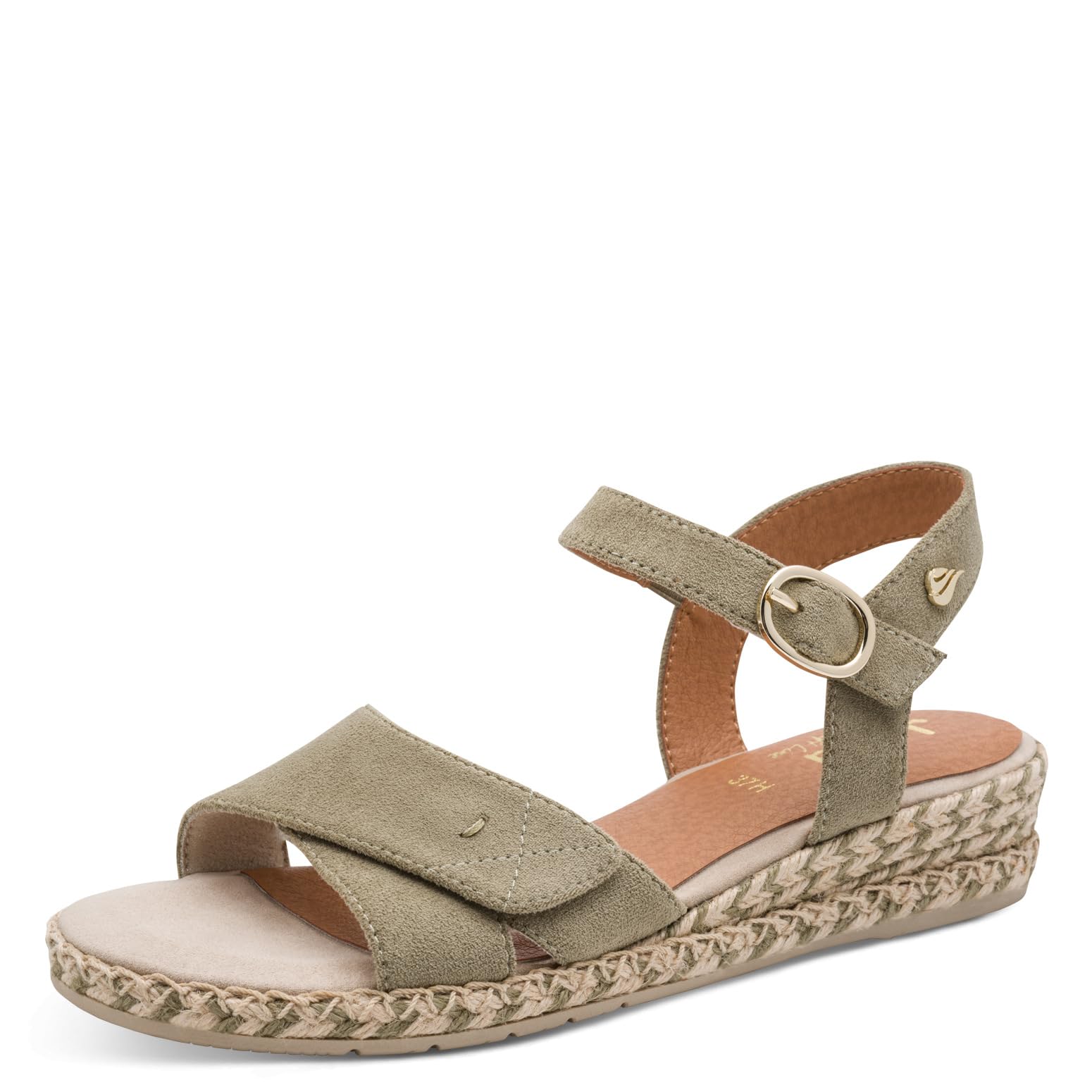 Jana Women's Wedge/Plat Sand MultiAdj+Vegan Wedge Sandals, SAGE, 39 EU