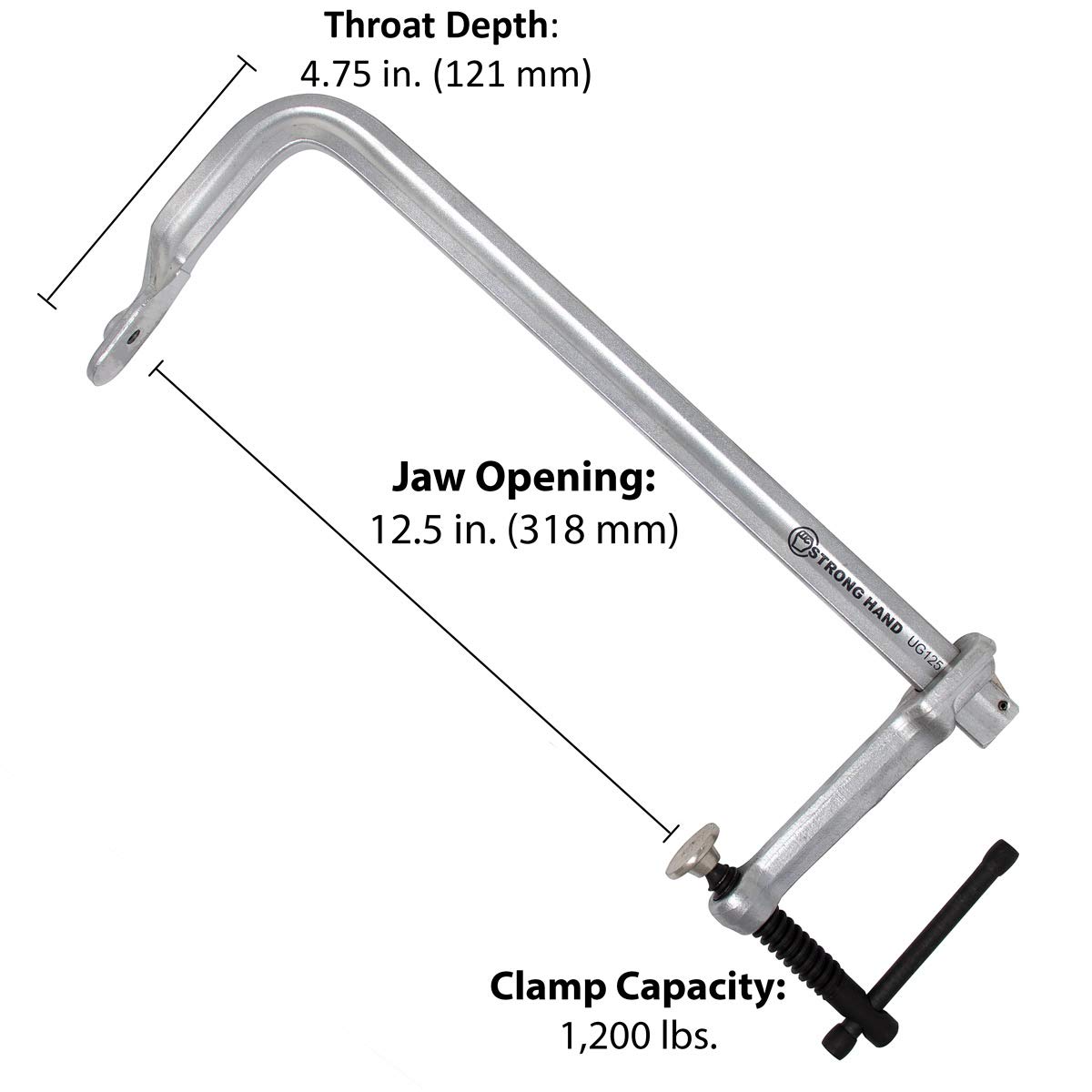 Herramientas de mano fuerte ug125 Medium Duty utilidad abrazadera con capacidad 1200-poundpressure, 31,75 cm (12,5)
