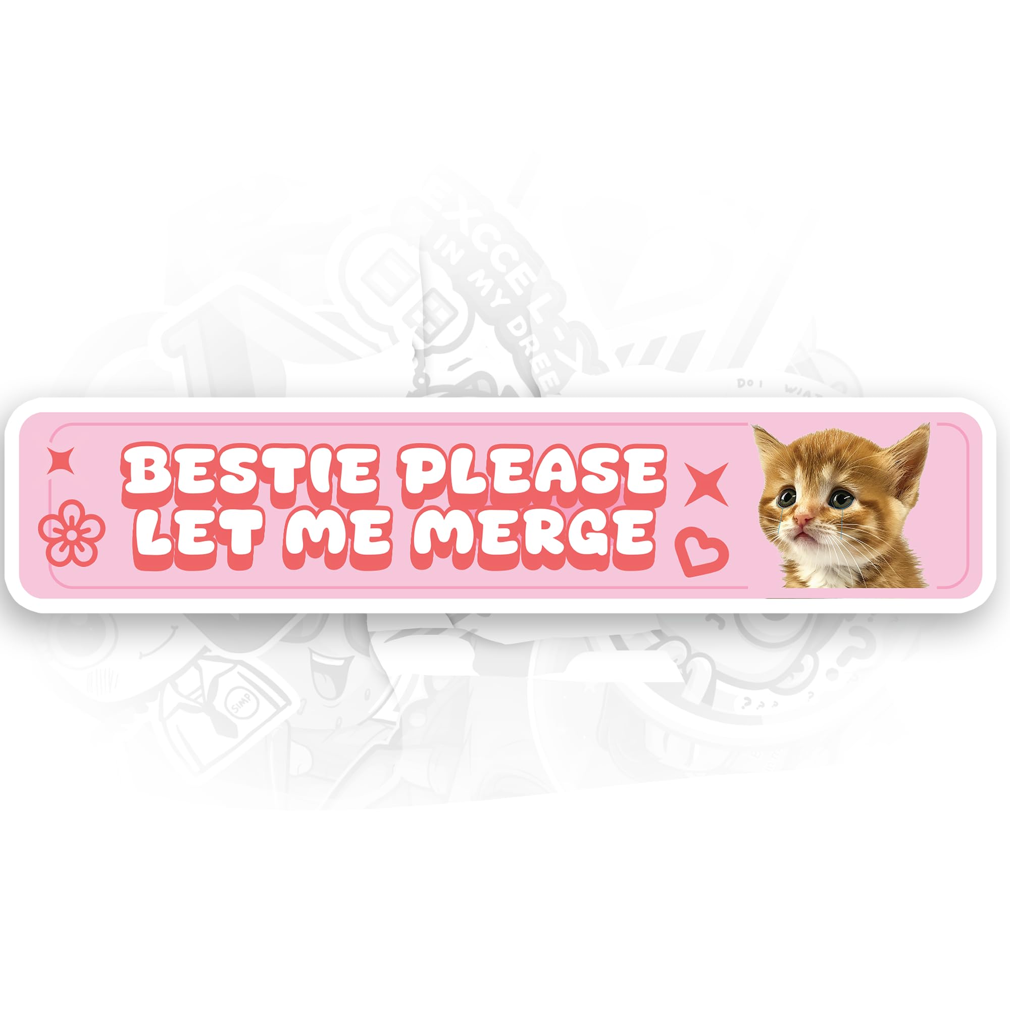Bestie Please Let Me Merge Sticker Let Me Merge Car Sticker Hot Girls Hit Curbs Sticker for Car Versatile Car Stickers and Decals Durable Car Sticker