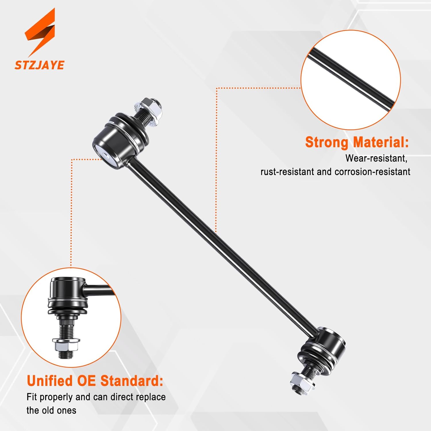 Sway Bar Link Front K750523 Compatible with Hyundai for Accent 2012-2018, for Tucson 2014-2019, for Veloster 2012-2017, for Kia for Rio 2012-2018, for Soul 2014-2019, for Sportage 2014-2020