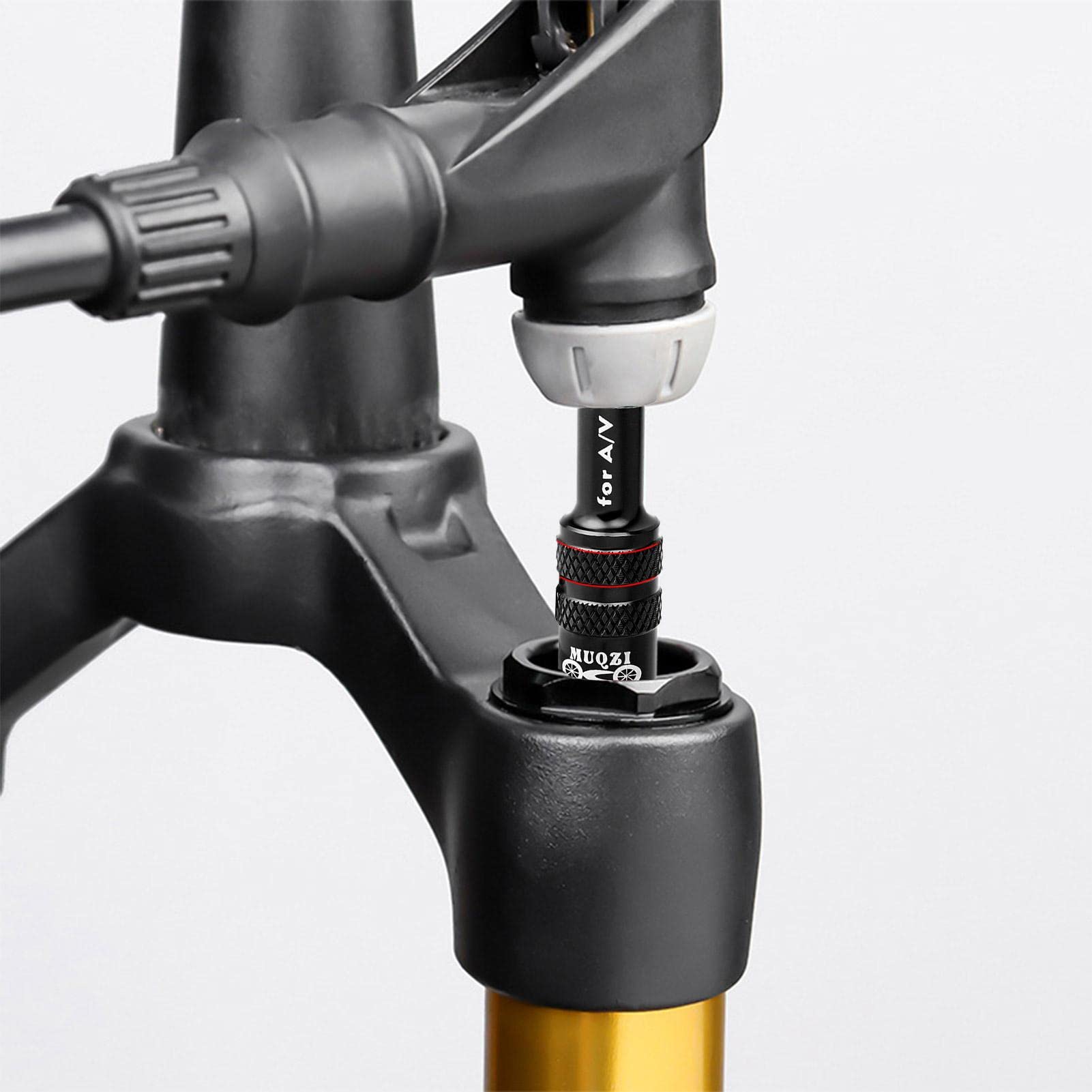 Adattatore Valvola Forcella Bici Pompa Ammortizzatore Convertitore Ugello per Pneumatici