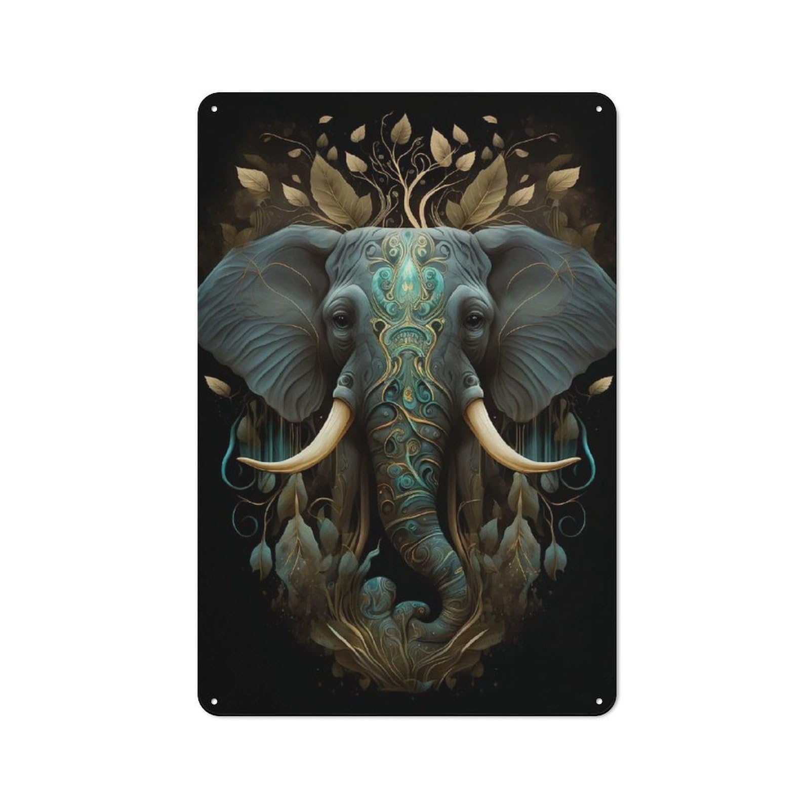 Junmoney Magic Elephant Rustic Tin Sign 30X20cm For Man Cave Or Games Room, A Decorative Gift For A Newly Furnished Man Cave And Games Room